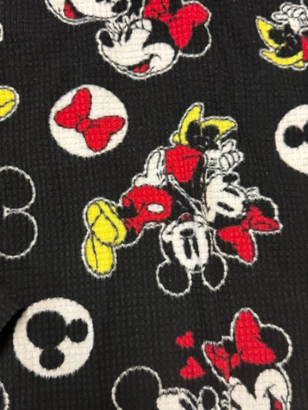 Disney Black Minnie & Mickey Thermal Top Pajama Top Plus Size Shirt XXL - Picture 3 of 3